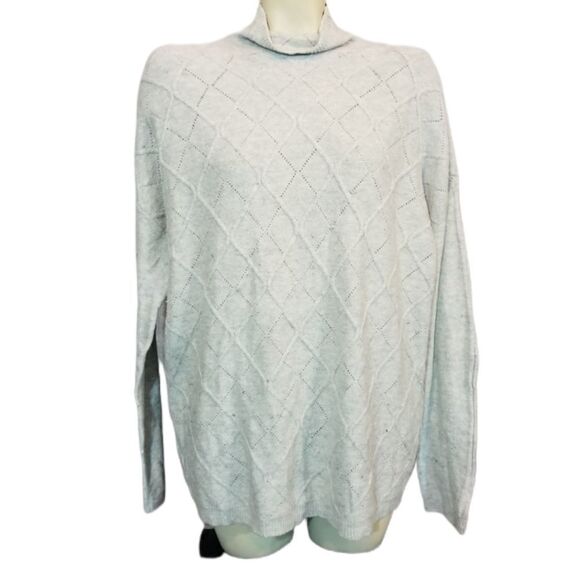 SWEATER SALE 3/$30 Caslon Grey Diamond Print Sweater Size XXL - Picture 1 of 6